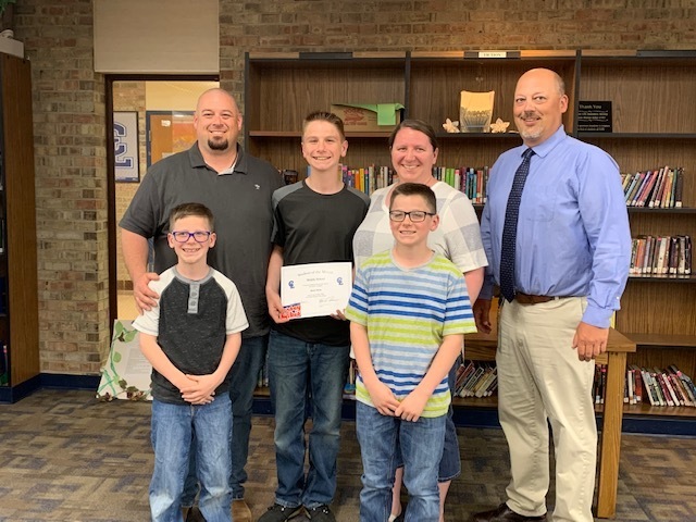 May 2022 Middle School Student of the Month