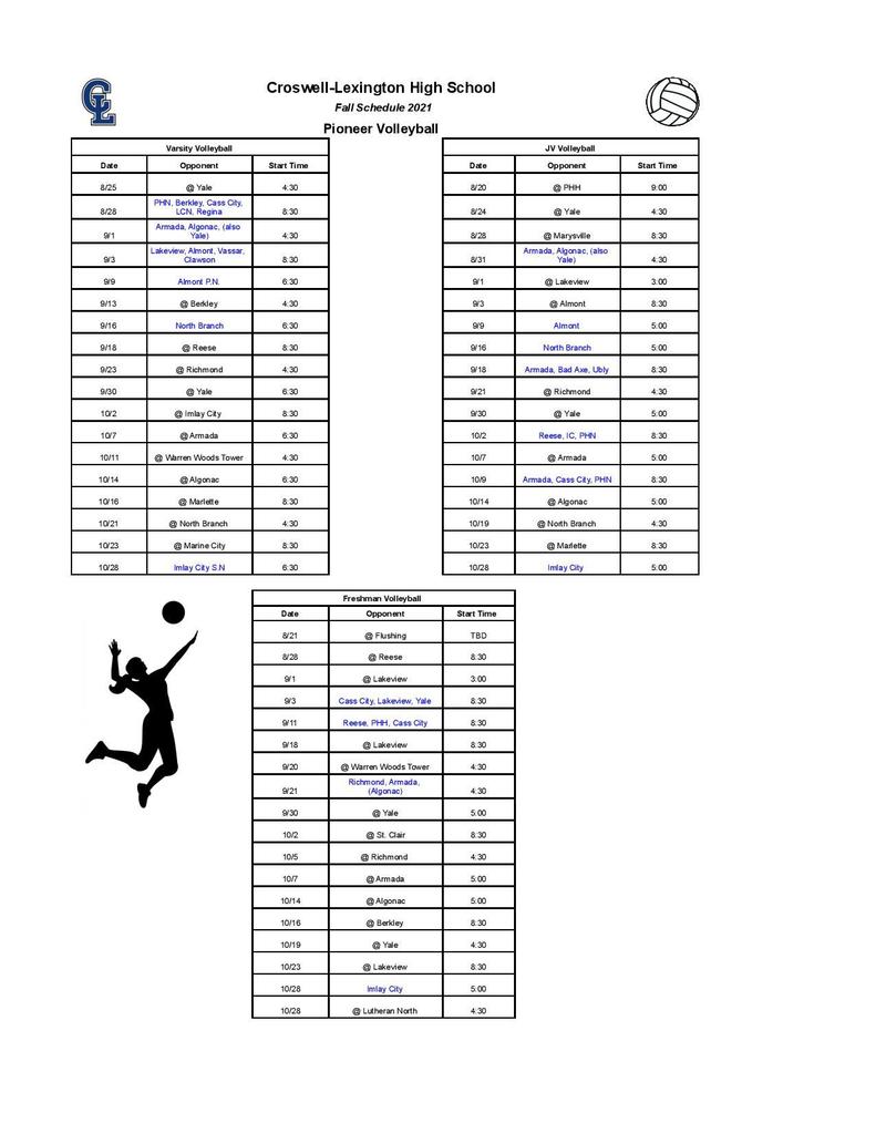 fall schedule
